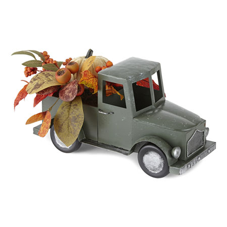 Layerings Autumn Market Green Truck Tabletop Decor, One Size , Green