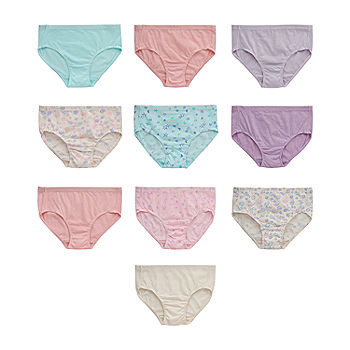 Fruit Of The Loom Girls Cotton Hipster Underwear 10 Pack, 10, Assorted