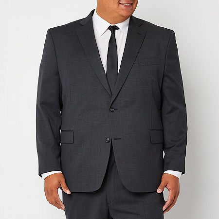 Stafford Coolmax All Season Ecomade Mens Big and Tall Stretch Fabric Classic Fit Suit Jacket, 56 Big Short, Gray