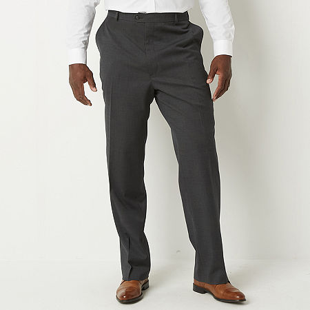 Stafford Coolmax All Season Ecomade Mens Big and Tall Classic Fit Flat Front Suit Pant, 42 34, Gray