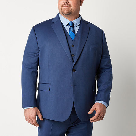 Stafford Coolmax Mens Big and Tall Stretch Fabric Classic Fit Suit Jacket, 58 Big Regular, Blue
