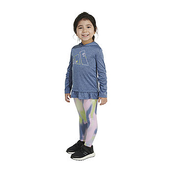adidas Little Girls 2-pc. Legging Set, Color: Crew Blue Heather - JCPenney