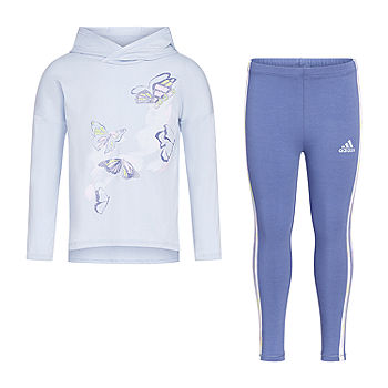 adidas Little Girls 2-pc. Pant Set, Color: Wonder Blue - JCPenney