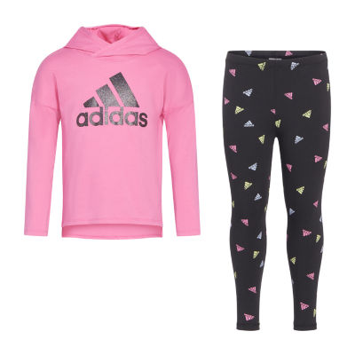 adidas Little Girls 2-pc. Pant Set, Color: Grey Heather - JCPenney