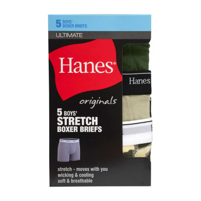 Hanes Big Boys 5 Pack Boxer Briefs