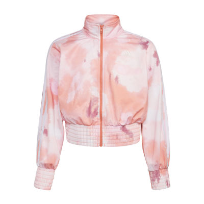 Adidas originals sleek mesh tulle track on sale jacket in pink