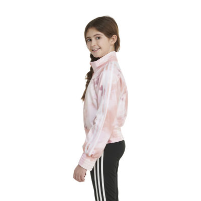 Adidas Big Girls Long Sleeves All Over Print 3-Stripes Tricot Jacket