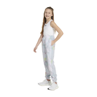 adidas Big Girls Mid Rise Cuffed Fleece Jogger Pant