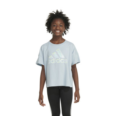 adidas Big Girls Crew Neck Short Sleeve T-Shirt