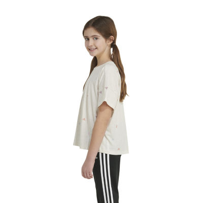 adidas Big Girls Crew Neck Short Sleeve T-Shirt