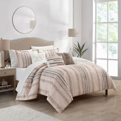 Stratford Park Ruth 10-pc. Stripes Midweight Comforter Set