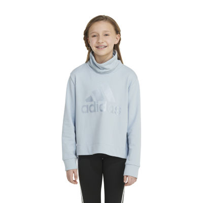 adidas Big Girls Cowl Neck Long Sleeve Sweatshirt