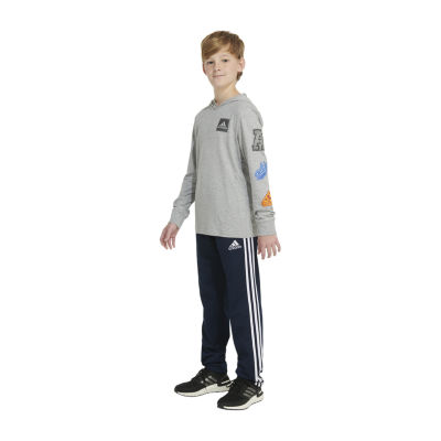 adidas Little Boys Hooded Long Sleeve T-Shirt