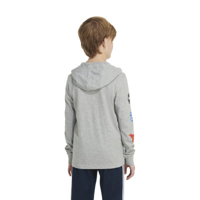 adidas Little Boys Hooded Long Sleeve T-Shirt