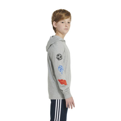 adidas Little Boys Hooded Long Sleeve T-Shirt