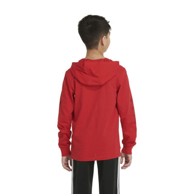 adidas Little Boys Hooded Long Sleeve Graphic T-Shirt