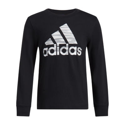 adidas Little Boys Crew Neck Long Sleeve T-Shirt