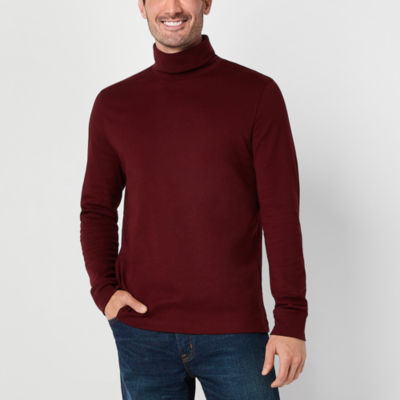 St. John's Bay Interlock Mens Long Sleeve Classic Fit Turtleneck