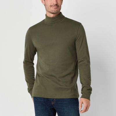 St. John's Bay Interlock Mens Long Sleeve Classic Fit Turtleneck - JCPenney