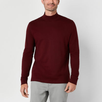 St. John s Bay Interlock Mens Long Sleeve Mock Neck Top Pueblo Mall