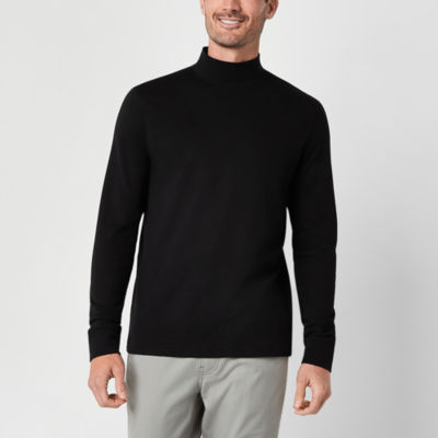 St. John's Bay Interlock Mens Long Sleeve Mock Neck Top