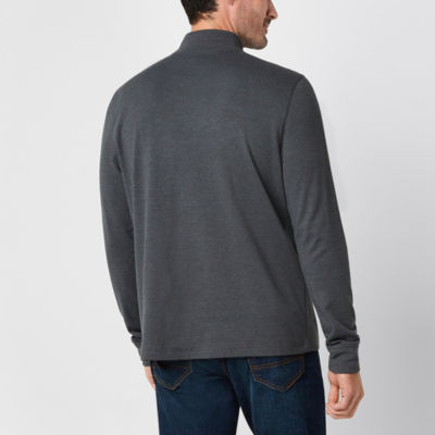 St. John's Bay Interlock Mens Long Sleeve Mock Neck Top