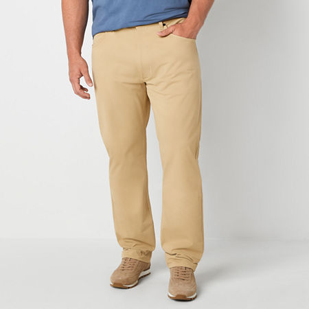 Stylus Mens Big and Tall Athletic Fit Flat Front Pants, 42 36, Yellow