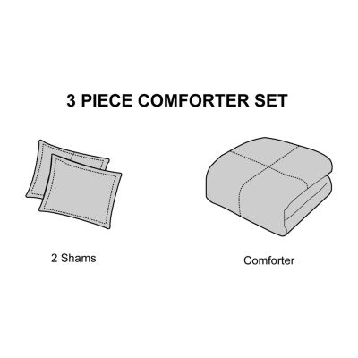 Stratford Park Rowley 3pc 3-pc. Geometric Midweight Comforter Set