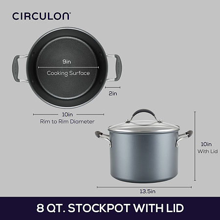 Circulon A1 Series With ScratchDefense 8-qt. Stockpot With Lid, One Size, Gray