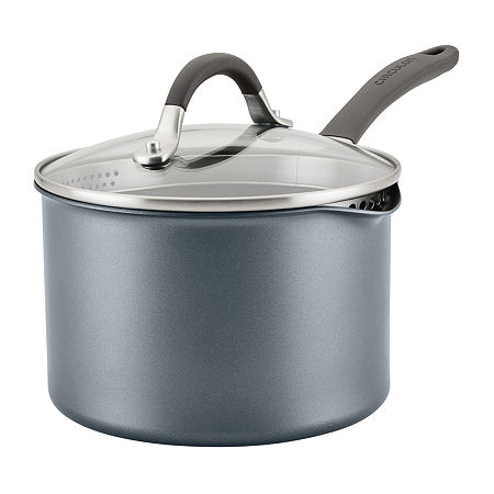 Circulon A1 Series With ScratchDefense 3-qt. Covered Straining Saucepan, One Size, Gray