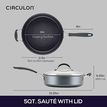 Circulon Elementum Hard-Anodized Nonstick Deep Frying Pan with Lid