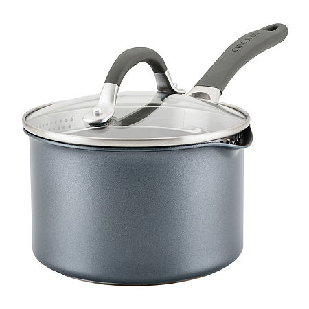 Circulon A1 Series With ScratchDefense 2-qt. Nonstick Straining Sauce Pan With Lid, One Size, Gray