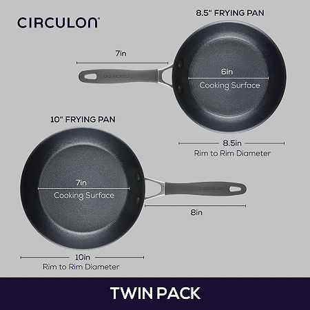 Circulon A1 Series With ScratchDefense 2-pc. Nonstick Frying Pan Set, One Size, Gray