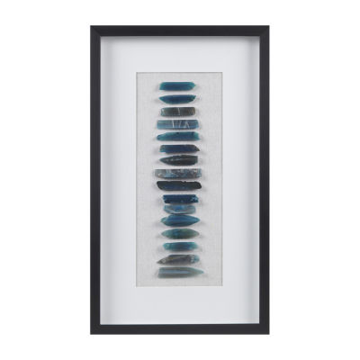 Martha Stewart Cerulean Stones Agate Framed Shadow Box Art