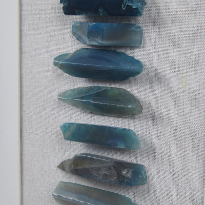 Martha Stewart Cerulean Stones Agate Framed Shadow Box Art