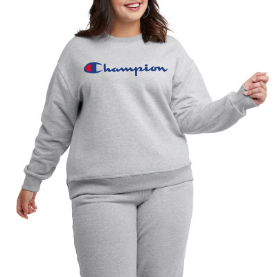 Champion Womens Crew Neck Long Sleeve Sweatshirt Plus - JCPenney