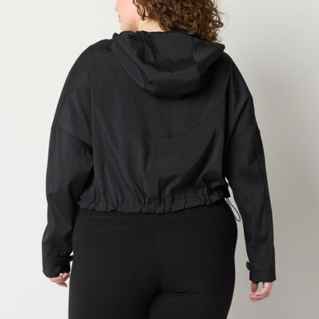 Thumbnail 2 of Xersion Womens Hooded Lightweight Plus Softshell Jacket, 2x, Black