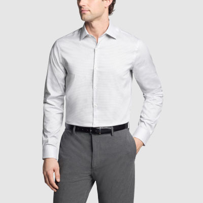 Van Heusen Slim Mens Fit Stretch Fabric Wrinkle Free Long Sleeve Dress Shirt