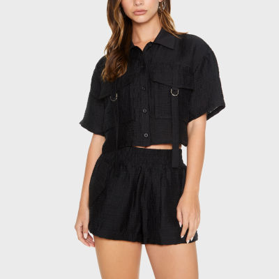 Forever 21 Linen Womens High Rise Cargo Short - Juniors