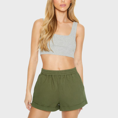 Forever 21 Twill Short Womens Mid Rise Pull-On Juniors
