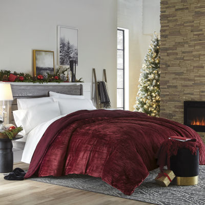 North Pole Trading Co. Crinkle Velvet To Faux Fur Reversible Comforter