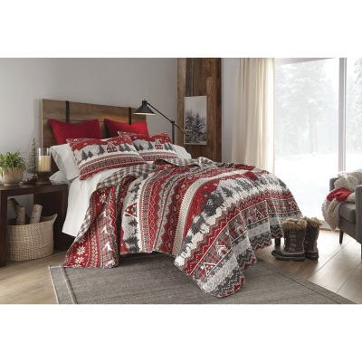 North Pole Trading Co. Holiday Stripe Quilt Set