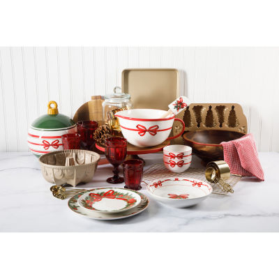 Martha Stewart Festive Bow 4-pc.Ceramic Pasta Bowl