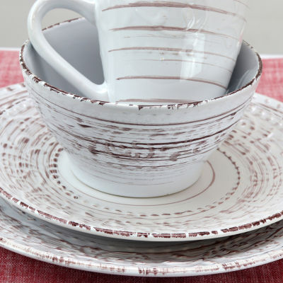 Elama Malibu Waves 16-Piece Dinnerware Set