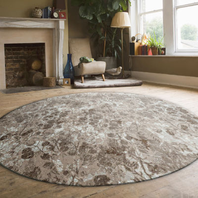 Radici Livigno Floral Indoor Round Area Rug