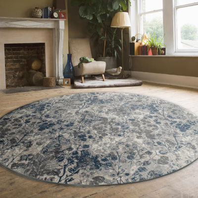 Radici Livigno Floral Indoor Round Area Rug
