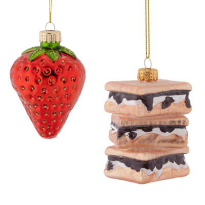 North Pole Trading Co. Smore And Strawberry Set 2-pc. Christmas Ornament