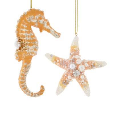 North Pole Trading Co. Star Fish And Sea Horse 2-pc. Christmas Ornament