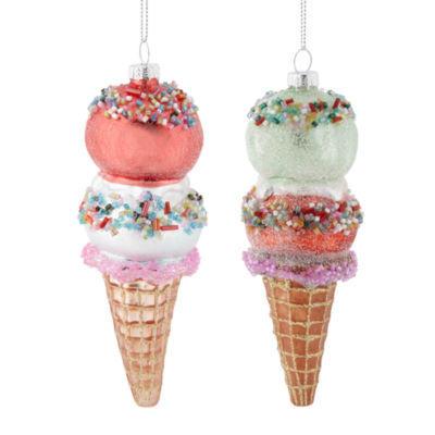 North Pole Trading Co. Ice Cream Cone Set Christmas Ornament