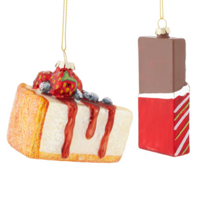 North Pole Trading Co. Chocolate And Cheese Cake Set 2-pc. Christmas Ornament